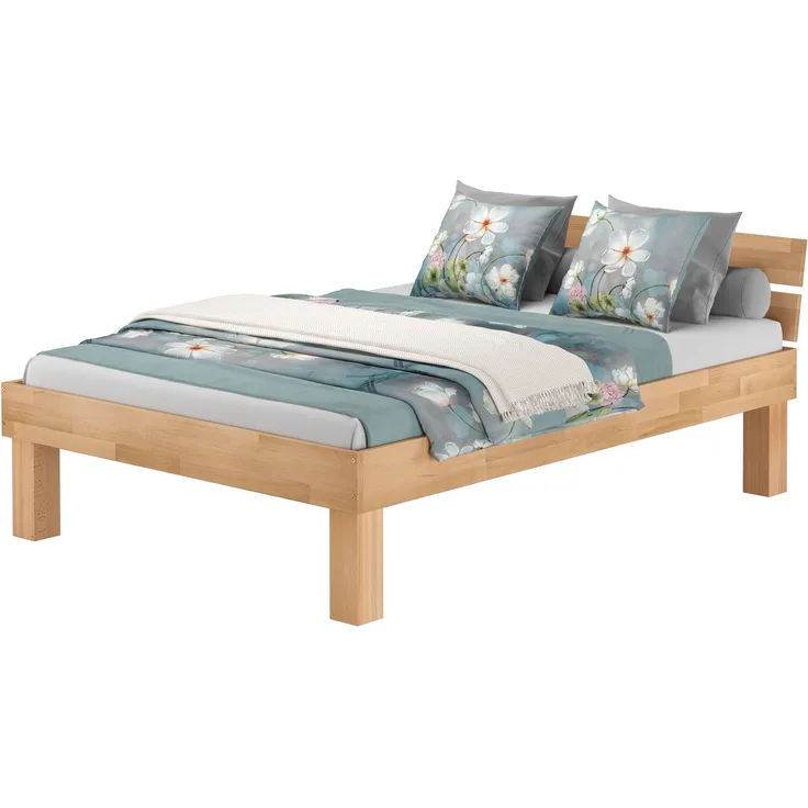 Hohes Massivholz-Buchebett Echtholz wählbare Größe V-60.80-H