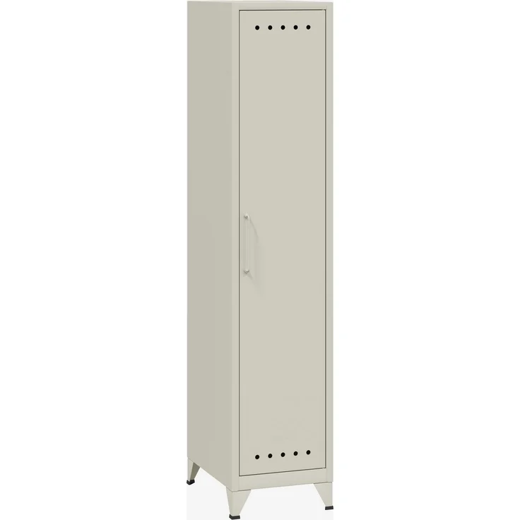 Bisley Fern Locker Garderobenschrank mit Kleiderstange und Hutfachboden, aus hochwertigem, nachhaltigem Stahl hergestellt, 16 mm große Design Lüftungslöcher auf allen Türen, moderner und industrieller Flair, mit integrierten Füßen, H 1800 x B 380 x T 5... – Bild 2