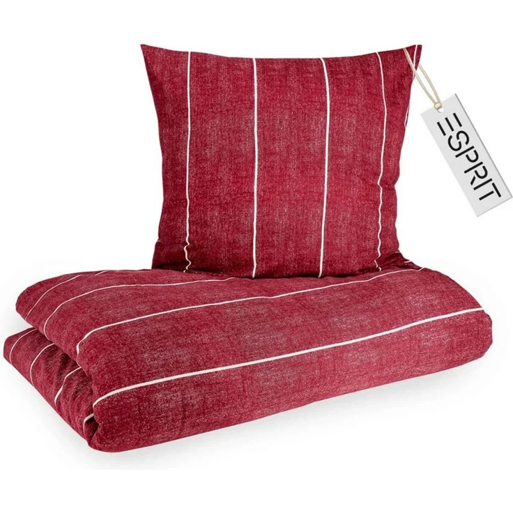 Esprit Bettwäsche FLANELL Winter Bettwäsche, Baumwolle, 1 teilig, 135 x 200 cm in Rot – Bild 3