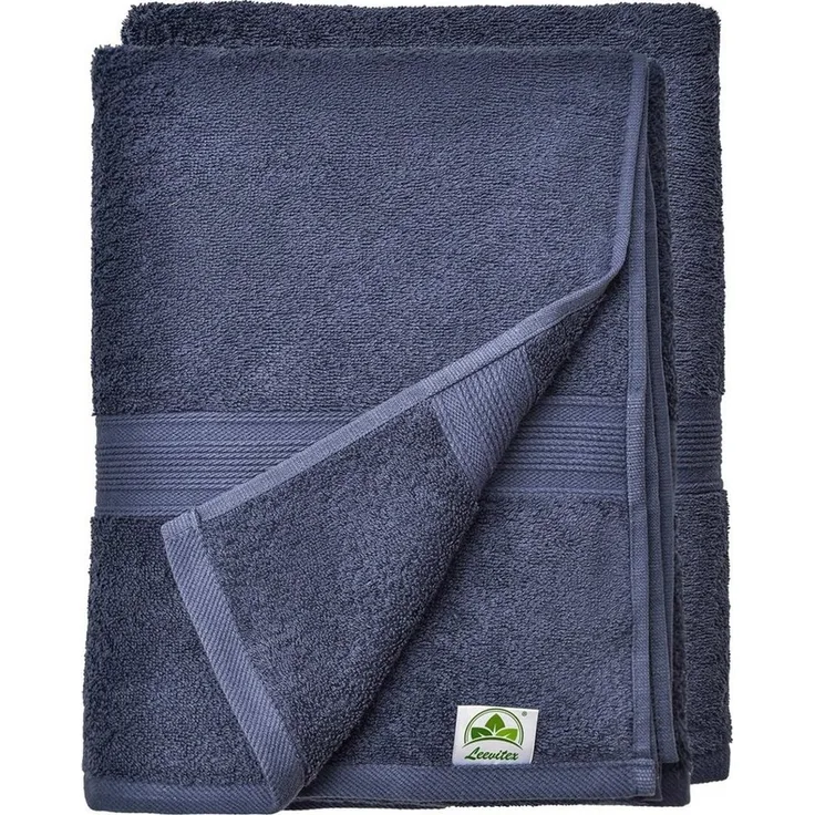 leevitex® Saunatuch Frottee XXL, (2-St), 80 x 200 cm, extra groß & saugfähig, Navyblau/Marine