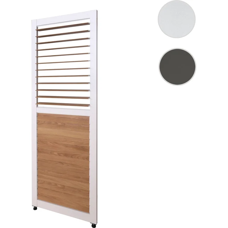 Lamellenwand für Pergola HWC-P65, Lamellenpaneel Modul Paneel Seitenwand, Aluminium 220x68cm Holzoptik ~ weiß – Bild 10