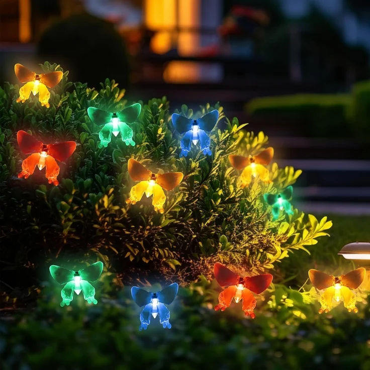 SALCAR 5m Solar Lichterkette Aussen Schmetterling Bunt – Bild 7