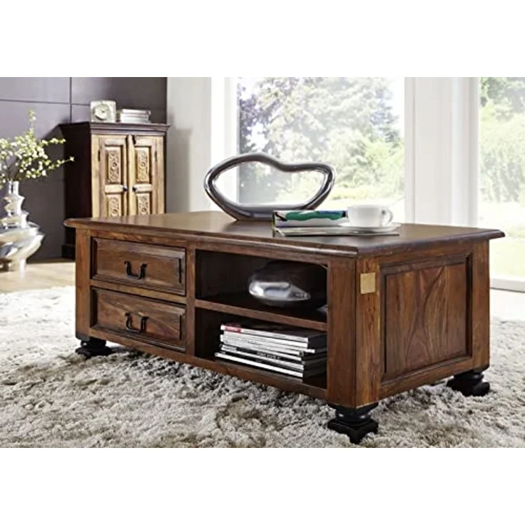 Couchtisch Sheesham 115 x 60 x 45 braun lackiert NEW BOSTON #204 – Bild 6
