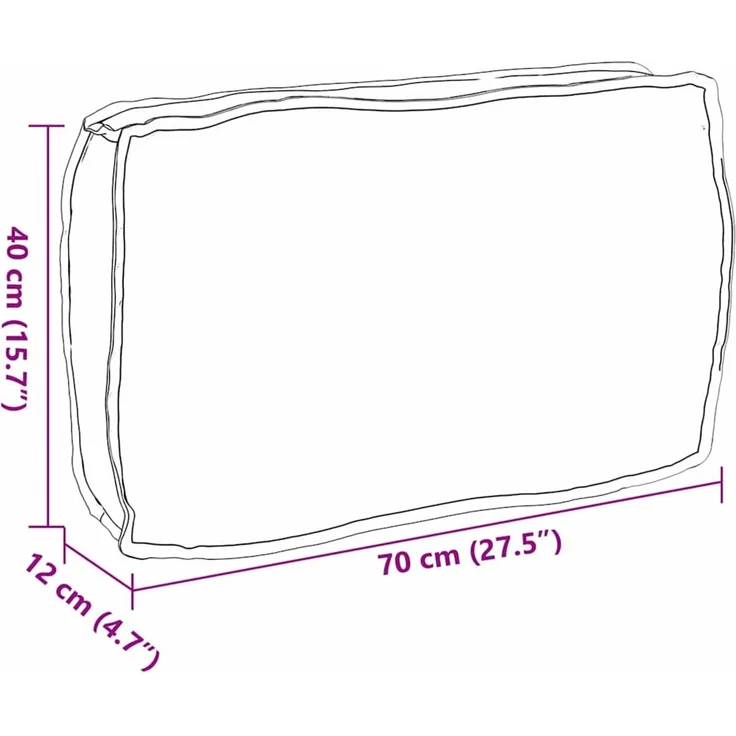vidaXL Kissen Weinrot 70 x 40 x 12 cm Oxford-Stoff 42001524 – Bild 6