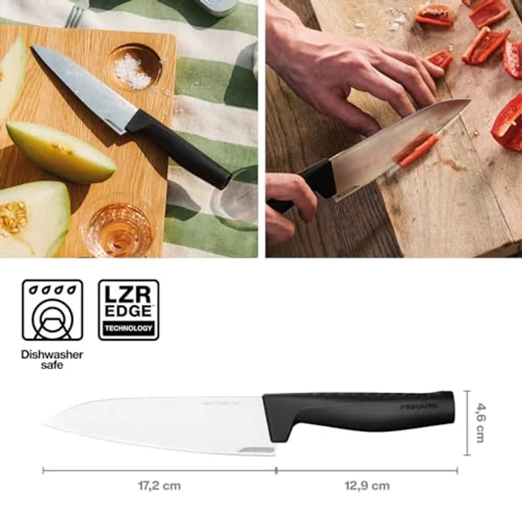 Fiskars 'Hard Edge' Kochmesser, Stahl schwarz, 17,2 cm – Bild 3