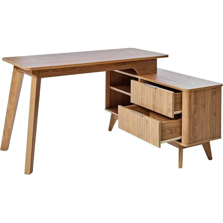 Jahnke Eckschreibtisch WAVE C 150 E (1-St), Eckschreibtisch, Fronten in Wellendesign, wechselseitig montierbar – Bild 4