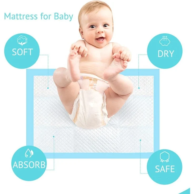 Baby-Einweg-Unterlage, 100 Stück, Inkontinenz-Wickelunterlage, weich, atmungsaktiv, wasserdicht, auslaufsicher, schnell absorbierend, 33x45 cm – Bild 2