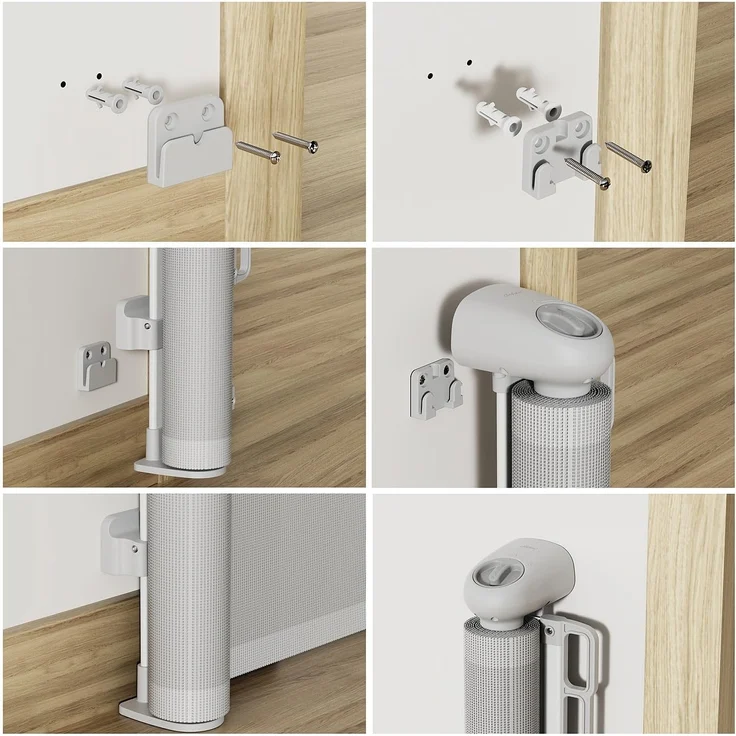 Carlo Milano Tür-Rollos: Ausziehbares Treppenschutzgitter, 13-180 cm, 85 cm hoch, grau (Türschutzgitter extra hoch, Treppenabsperrung, Kindersicherung) – Bild 6