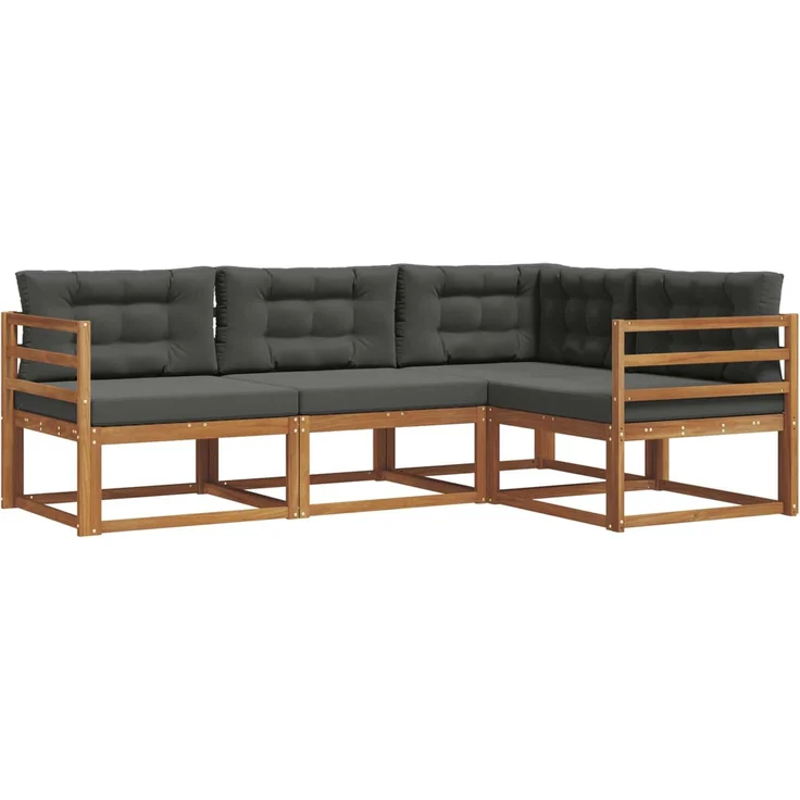 vidaXL Outdoor-Sofagarnitur 4 stk. 4-Sitzer Natur und Anthrazit 3367495 – Bild 2