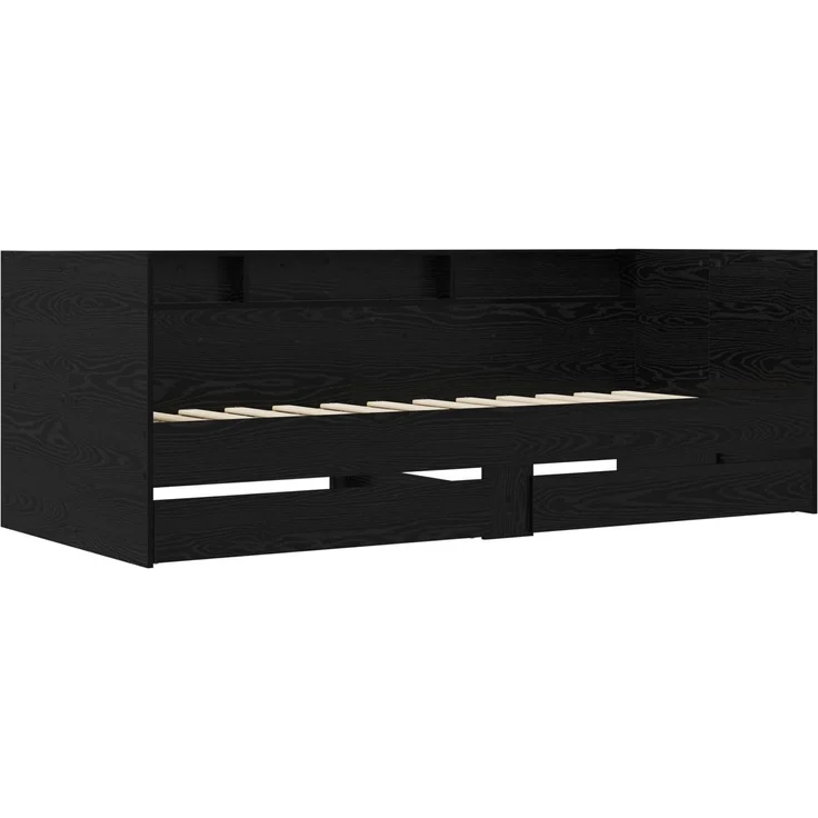 vidaXL Tagesbett mit Schubladen mit Regal Schwarze Eiche Holzwerkstoff 3429643 – Bild 3