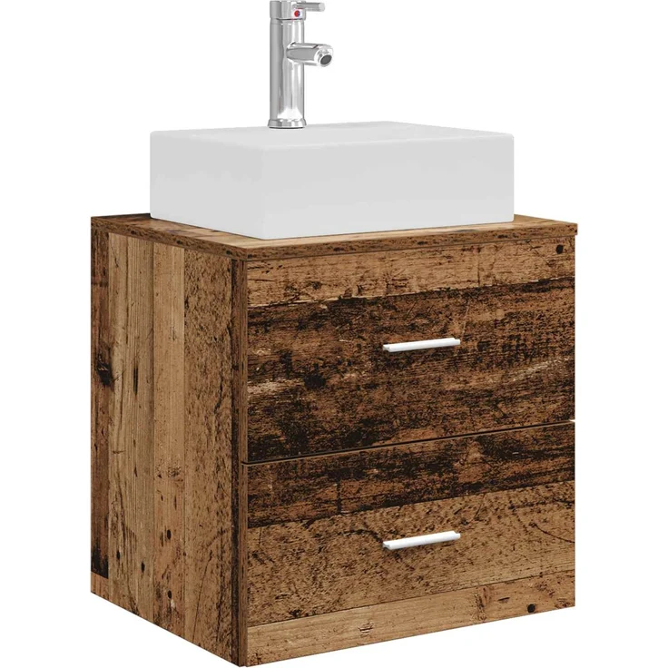 vidaXL Badezimmerschrank-Set 3 stk. Altholz 129 x 41 x 79,5 cm 3405849 – Bild 4
