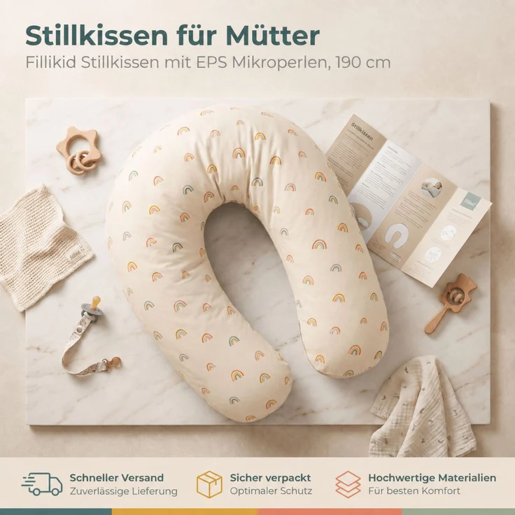 Fillikid Stillkissen Stillkissen EPS Mikroperlen 190 cm Exklusiv – Bild 5