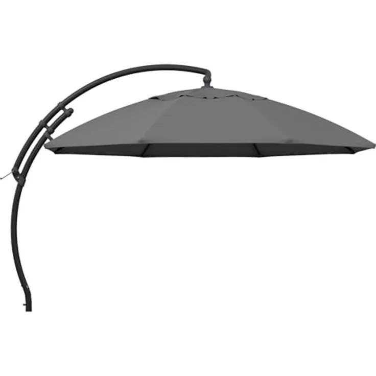 Sun Garden Ampelschirm rund Easy Sun, 375 cm Durchmesser, grau-meliert, drehbar und neigbar mit UPF 80