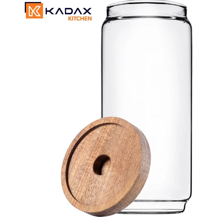 KADAX Vorratsglas 950ml mit Holzdeckel, Glasbehälter zur Aufbewahrung von Lebensmitteln, Vorratsgläser mit Deckel, Vorratsbehälter aus Glas, Vorratsdosen – Bild 5