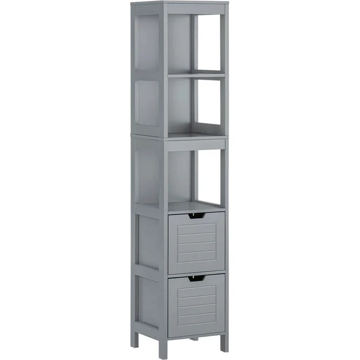 osoltus Badschrank Hochschrank Badregal Hampton 144 cm Grau – Bild 1
