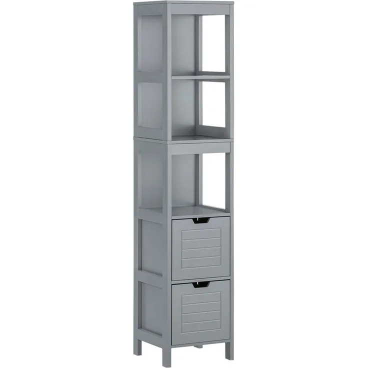 osoltus Badschrank Hochschrank Badregal Hampton 144 cm Grau