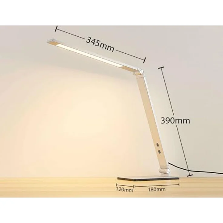 Lucande LED-Schreibtischleuchte Nicano, grau, dimmbar mit vierstufiger Helligkeitseinstellung und flexibler Ausrichtung – Bild 5