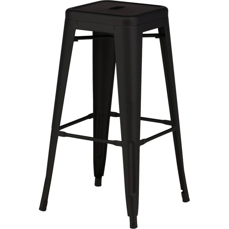Livetastic Barhocker-Set, schwarz, aus Metall, eckig, abwischbar, 43x76x43 cm, Esszimmer Barmöbel
