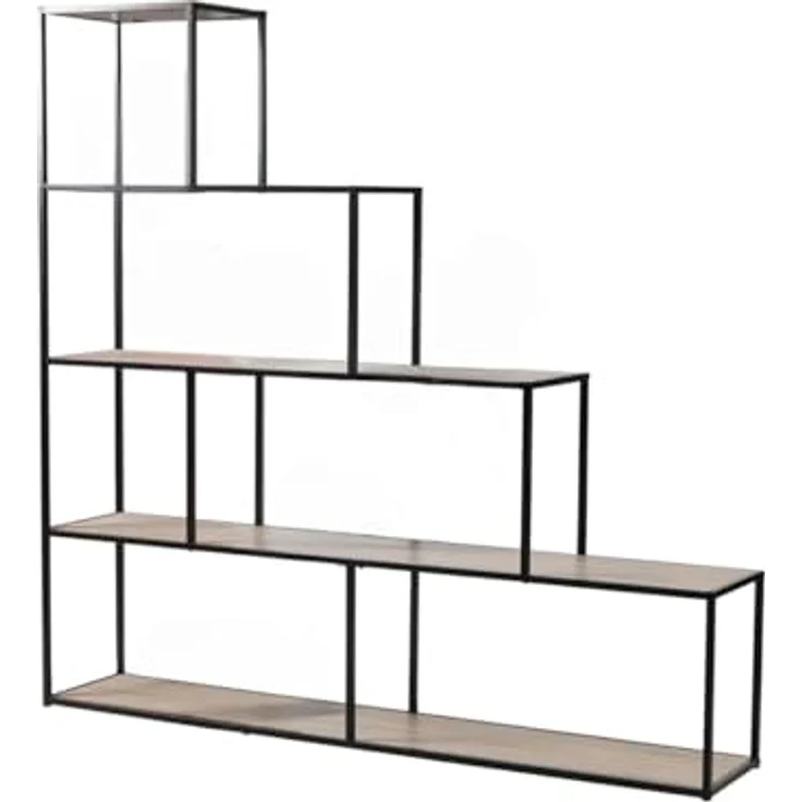 CaliCosy 'COLORADO' Bücherregal im Treppen-Design - L160 cm - Dekor holz - Schwarz – Bild 1