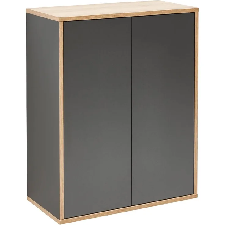 Fackelmann FINN Doppel Midischrank 60 cm, Braun hell/Anthrazit
