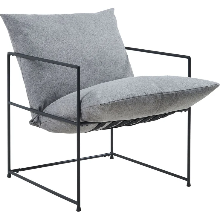 Sessel Utsjoki 90x61x70 cm Schwarz/Dunkelgrau [en. casa] – Bild 2