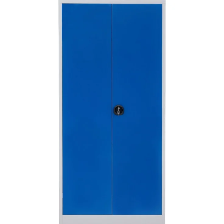 Furni24 Aktenschrank,mit 5 Fächern,fertig montiert,195x92x42cm,Stahlflügeltürschrank,Abschließbarer Spind,blau – Bild 4