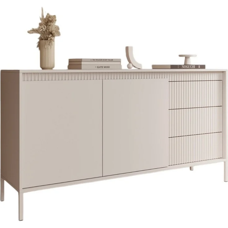 Compleo Kommode mit Lamellen, gerillte Front, JULO, zweitürig, Schubkastenkommode – Bild 1