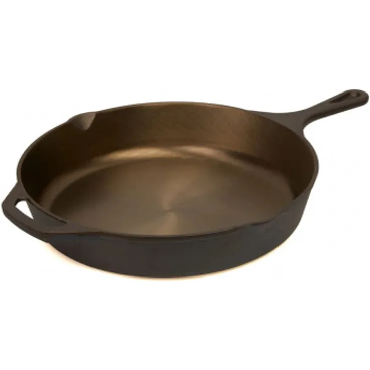 Pott & Flamme Gusseisenpfanne (poliert) 26 cm mit Griff und Auslass für alle Herdarten : Ø 26 cm