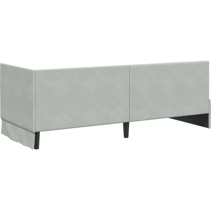 vidaXL Eckbettgestell mit Matratze mit Kopfteil 2 pcs Hellgrau Samt 3393798 – Bild 9