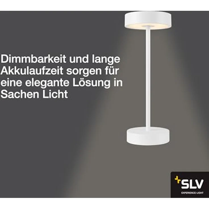 SLV VINOLINA, Tischleuchte, Akku, IP54, 2700/3000K, TOUCH, weiß - Ambiente- Tisch- und Standleuchten – Bild 4