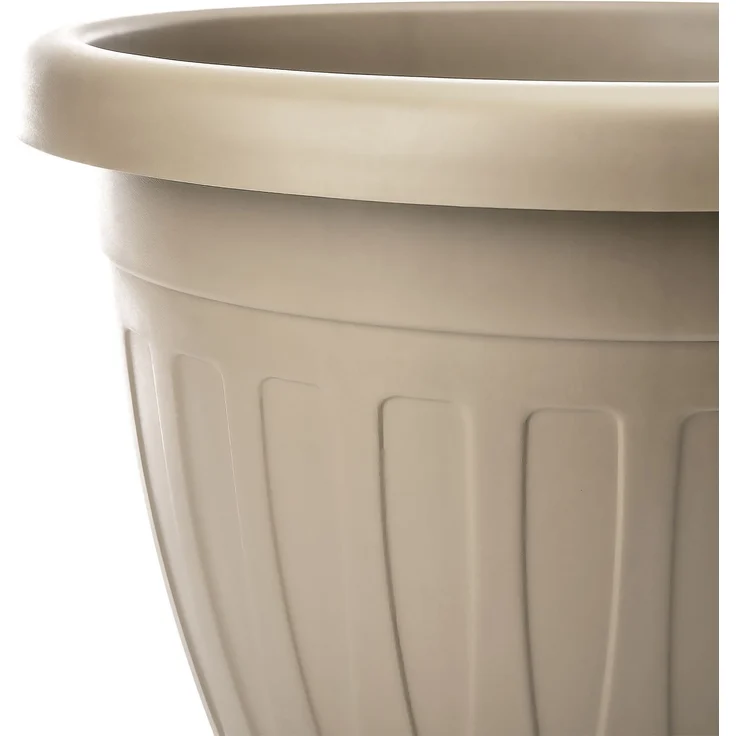 BigDean 3x Blumentopf mit Untersetzer rund ø40xH31 cm Mokka/braun - wetterfester Pflanzkübel - Wasserablauf UV-beständig aus bruchsicherem Kunststoff - Innen + Außen geeignet - Made in Europe – Bild 5