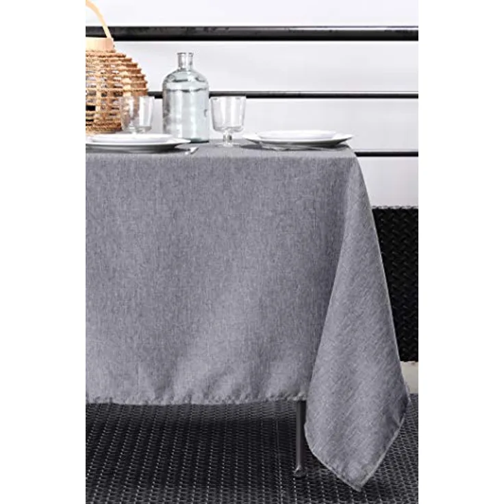 Lovely Casa – Tischdecke – Modell Bea – Grau – 140 x 200 cm – 100% Polyester