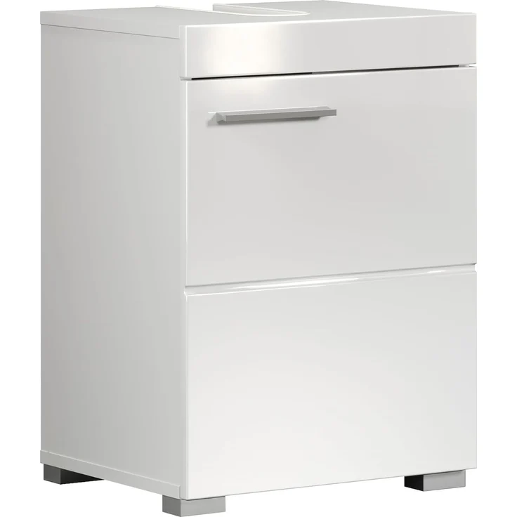 trendteam smart living – Amanda – Waschbeckenunterschrank – Weiß/Weiß Hochglanz – 1 Tür, 1 Einlegeboden – (BxHxT) 40 x 56 x 34 cm – Kratzfest & pflegeleicht – Bild 1