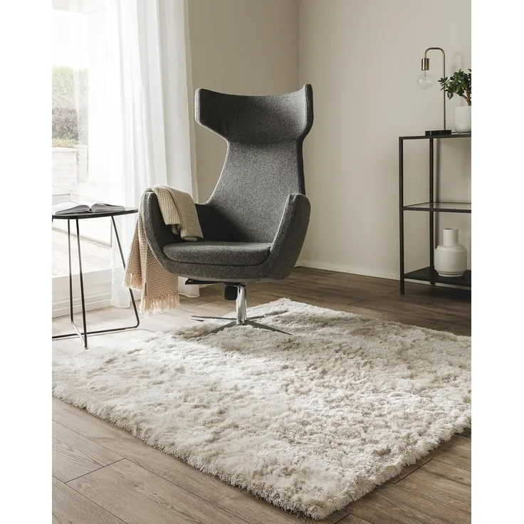 benuta Teppich Whisper, rechteckig, Höhe: 31 mm, Hochflorteppich Wohnzimmer, Schlafzimmer, Esszimmer, Flur, Weich