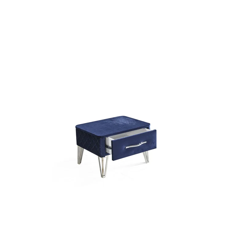 Schlafzimmer-Set "Elara" – Bett mit Bettkasten und Matratze , Nachttisch, Bettbank-Blau – Bild 13