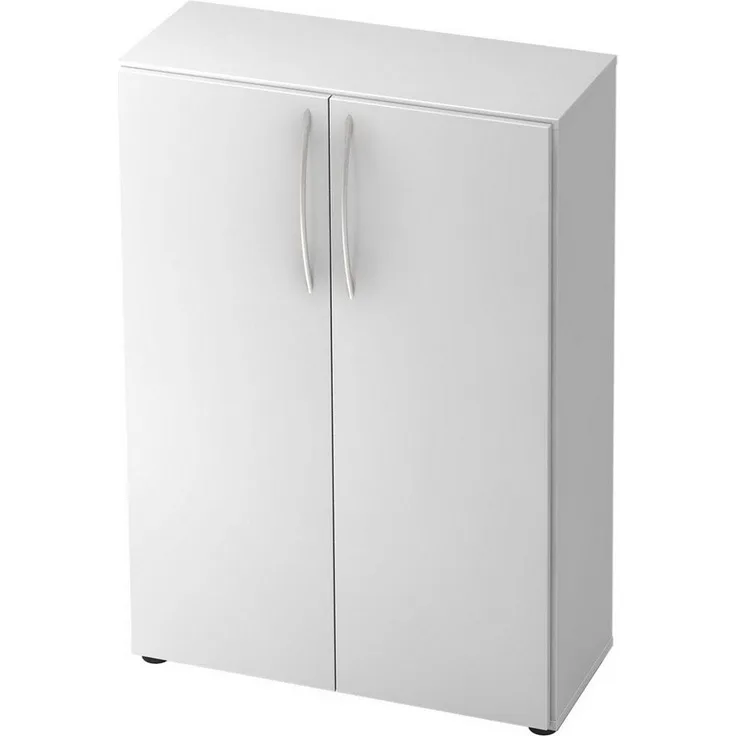 Schrank 3 Ordnerhöhen 34,6cm tief BM Weiß / Weiß