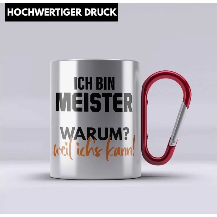 Trendation Thermotasse Meister Prüfung Bestanden Geschenk Meisterprüfung Edelstahl Tasse Mann