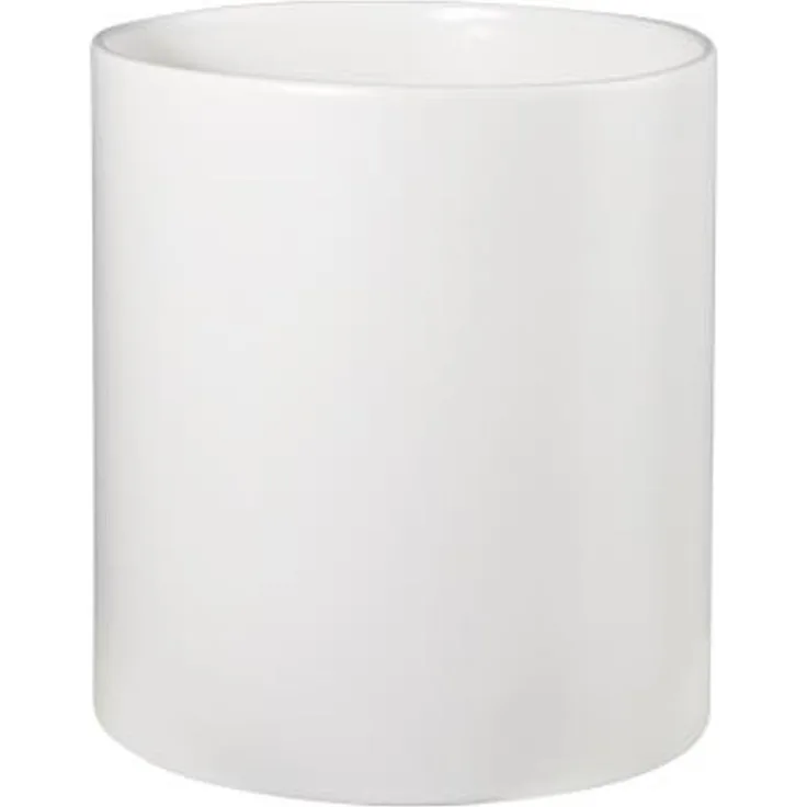 ASA Selection haruko Übertopf, Blumentopf, Pfanzentopf, Pflanzkübel, Blumenkübel, Steingut, Weiß Matt, H 23 cm, 64056091