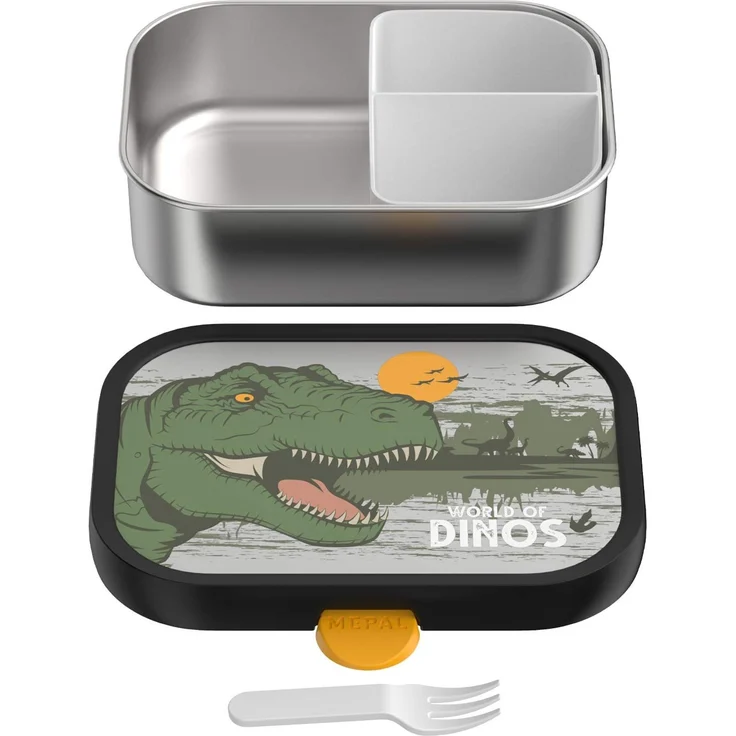 Mepal CAMPUS Edelstahl-Brotdose mit Gabel - Dino – Bild 2