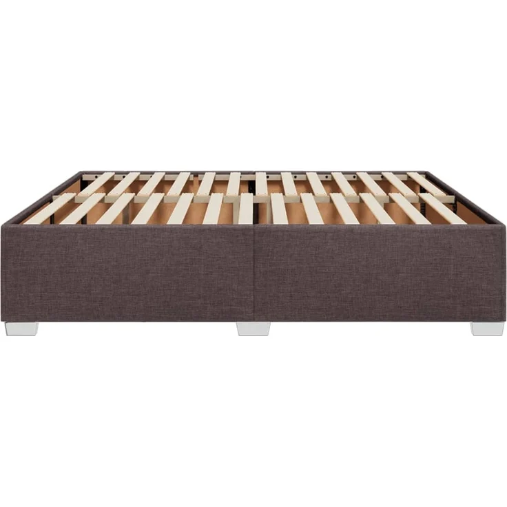 vidaXL Bettgestell ohne Matratze Dunkelbraun 200x200 cm Stoff 3284502 – Bild 4