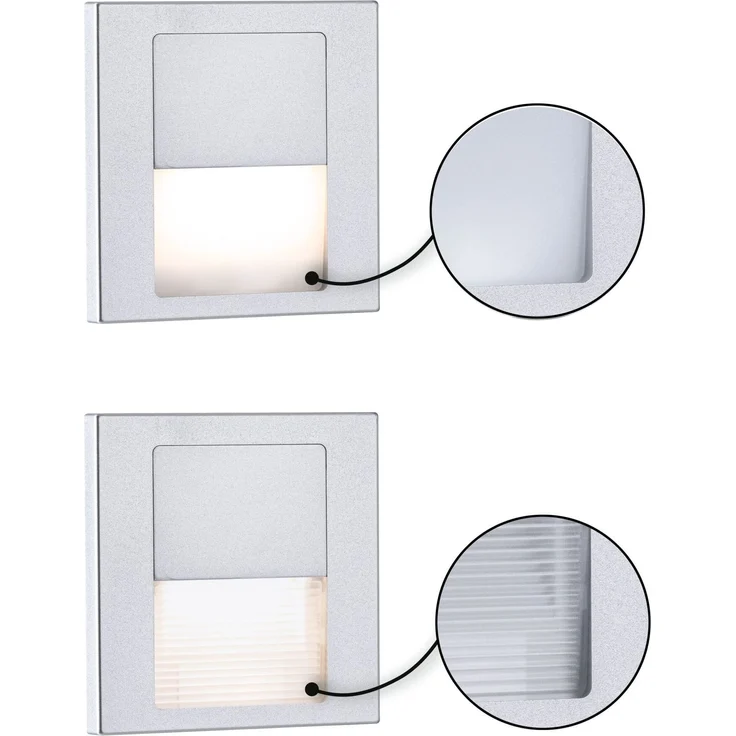 Paulmann 80000 LED Wandeinbauleuchte Tsaro eckig 80x36mm 2700K Chrom matt – Bild 9