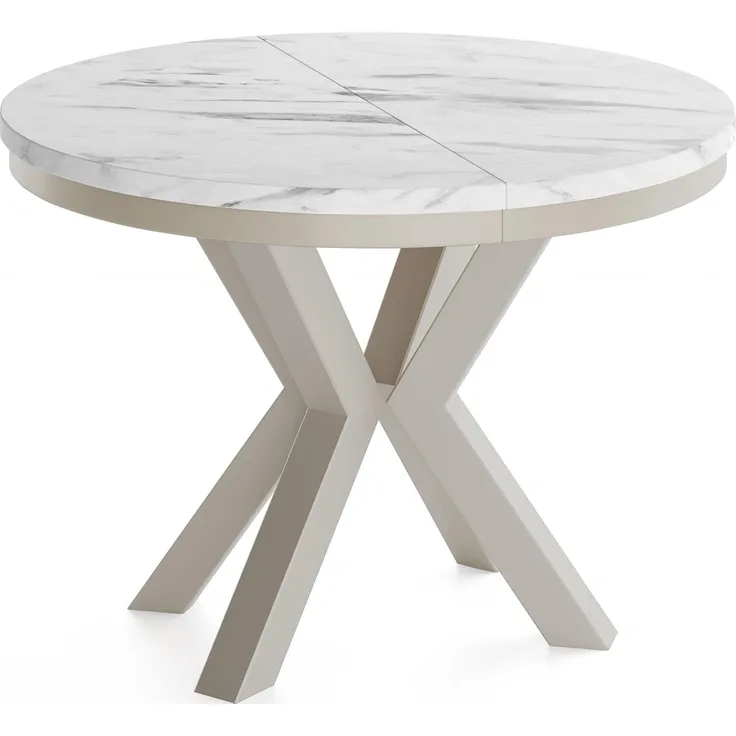 WFL GROUP Esstisch Clara Cashmere (erhältlich in zwei Größen – 100/120 cm, ausziehbar auf 180/200 cm), platzsparender Industrial Tisch in Holzoptik für Wohnzimmer oder Küche