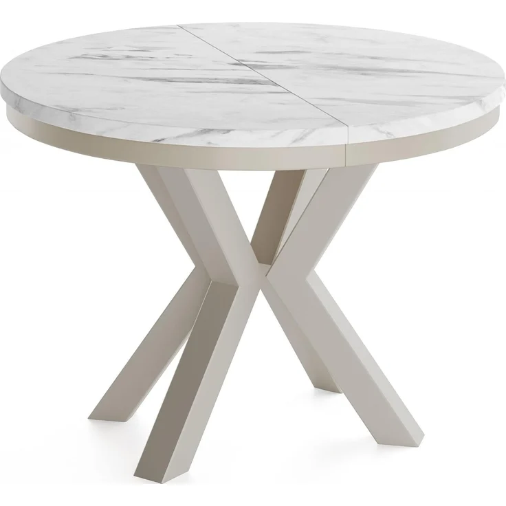 WFL GROUP Esstisch Clara Cashmere (erhältlich in zwei Größen – 100/120 cm, ausziehbar auf 180/200 cm), platzsparender Industrial Tisch in Holzoptik für Wohnzimmer oder Küche