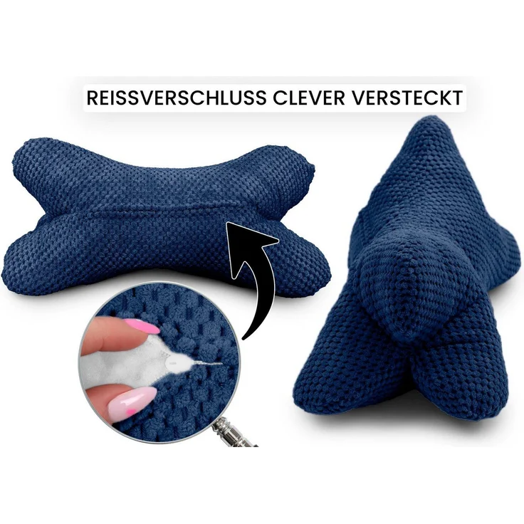 Amilian Nackenkissen - Knochenkissen - Leseknochen ca. 44x22 cm - Lesekissen, Leseknochen für Erwachsene, Buch- und Tabletstütze - Nackenrolle, Bücherknochen - Lesekissen für Bett und Sofa – Bild 2