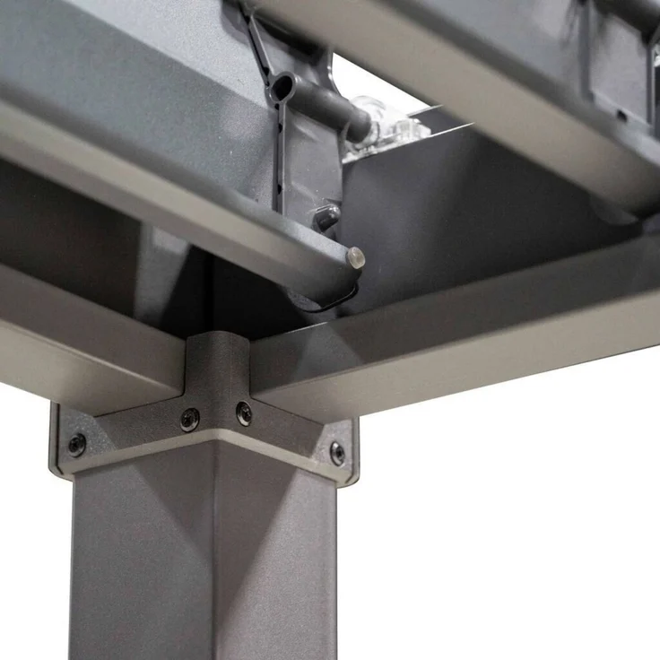 LECO Lamellenpergola FREE, Stahl-Lamellen und Stahlgestell anthrazit, 3x3 m – Bild 7