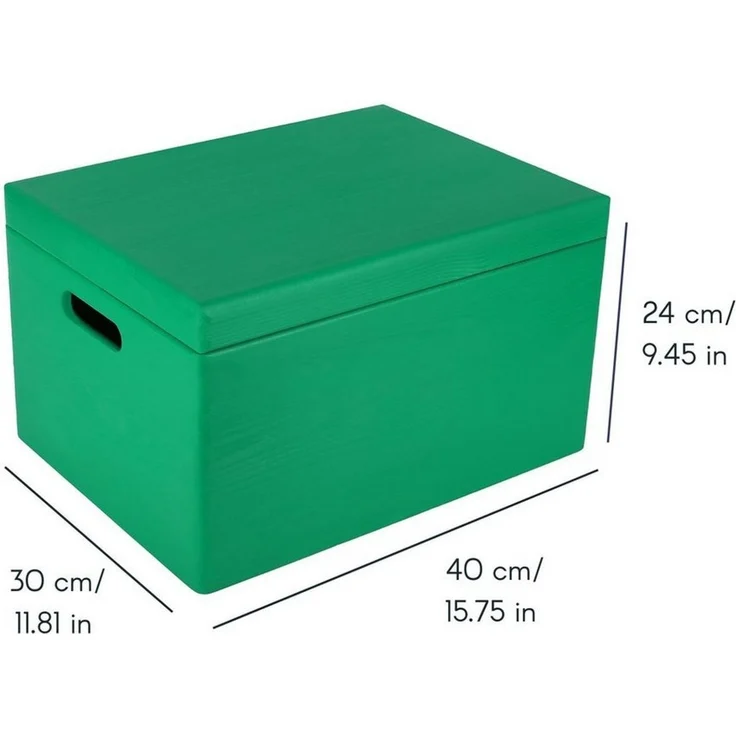 Creative Deco Holzkiste mit Deckel XXL groß 40x30x24 cm Erinnerungsbox Baby Holzbox, mit Griffen, Scharnieren – Bild 2