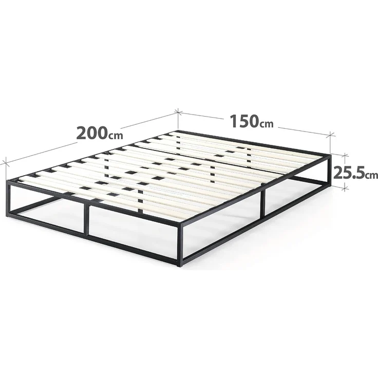 Zinus Joseph Modern Studio 25,5 cm Plattform Low Profile Bed Frame, Legierter Stahl Holz, Schwarz, 150x200 cm – Bild 2