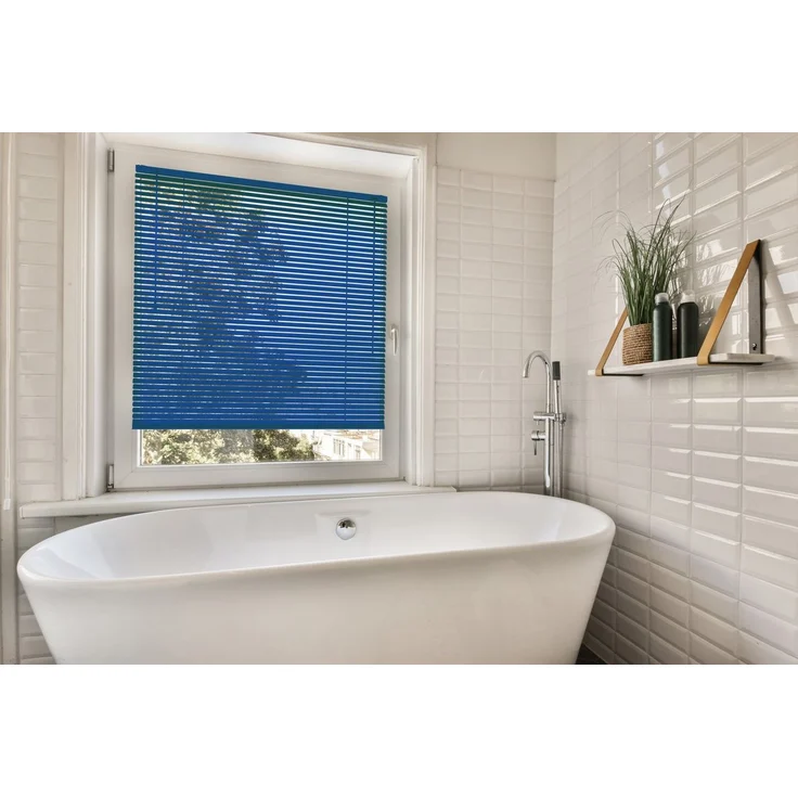 Sonello Jalousie Klemmfix ohne u. mit Bohren 35x130 cm Blau Aluminium Jalousette, Klemmfix, Inkl. Halterung für Decken- u. Wandmontage Alu Jalousie Fenster u. Tür, Blickdicht freihängend – Bild 4