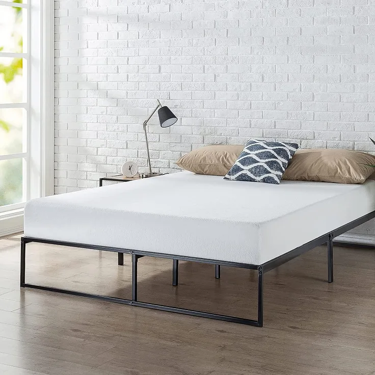 ZINUS Lorelai Plattformbett aus Metall, 31 cm | Stahllattenrost | Stauraum unter dem Bett | Einfache Montage | 180x200 cm | Schwarz