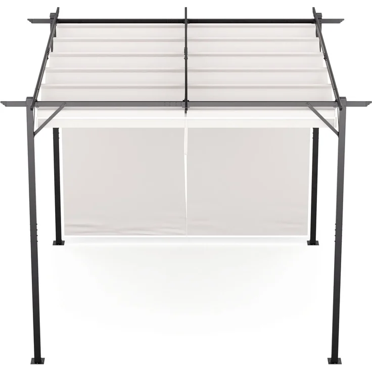 Blumfeldt Pavillon 3x3, Wasserdicht Stabil Winterfest, Pulverbeschichteter Stahlrahmen, Wetterfestes Polyesterdach, Seitliche Jalousien, Einfache Montage, Ganzjährig Nutzbar – Bild 1